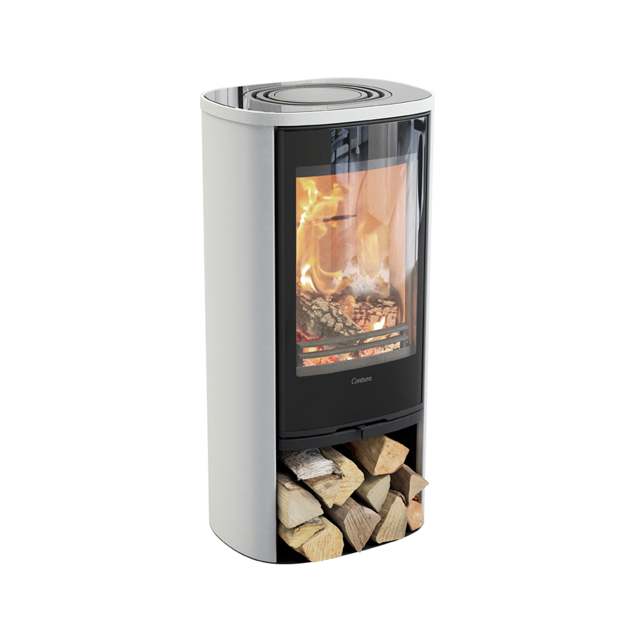 Contura 810 Style, Schwedenofen, Glasfront, Glas, Weiss