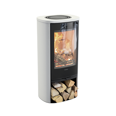 Contura 810 Style, Schwedenofen, Glasfront, Aluminium, Weiss