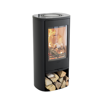 Contura 810 Style, Schwedenofen, Glas-Abdeckung (nicht in Stahlumrandung grau), schwarz