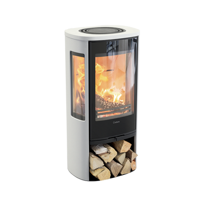 Contura 856 Style, Schwedenofen, Stahl, Glasfront, Aluminium, Weiss