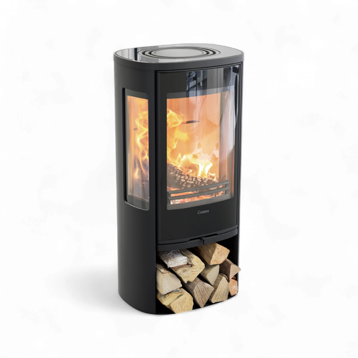 Contura 856 Style, Schwedenofen, Stahl, Glasfront, Glas, Schwarz