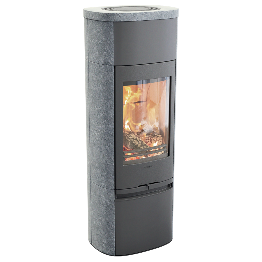 Contura 890 Style, Schwedenofen, Speckstein, Gusseisenfront, Serienmässig, Grau