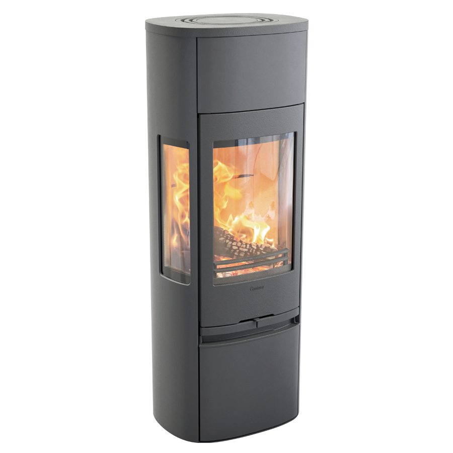 Contura 896 Style, Schwedenofen, Gusseisenfront, Aluminium, Grau