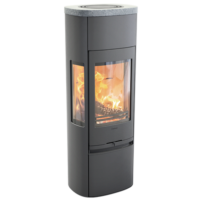 Contura 896 Style, Schwedenofen, Gusseisenfront, Speckstein, Grau
