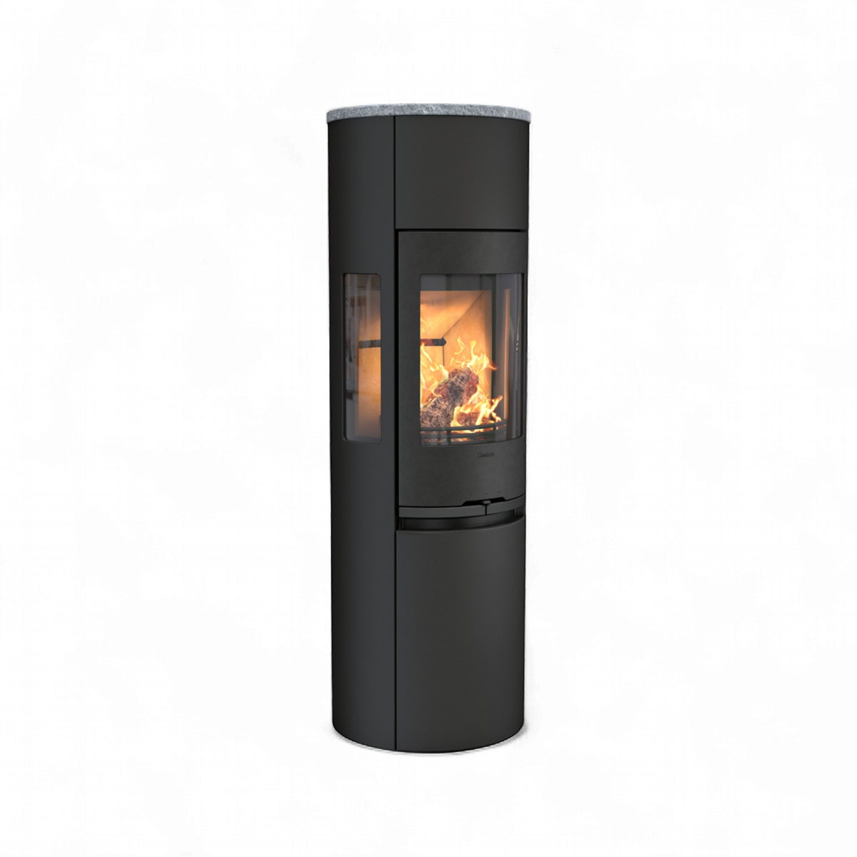 Contura 596 Style, Schwedenofen, Stahl, Gusseisenfront, Speckstein, Schwarz