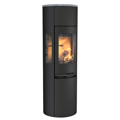Contura 596 Style, Schwedenofen, Stahl, Gusseisenfront, Speckstein, Schwarz