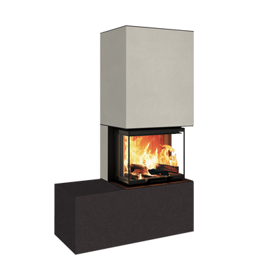 Neocube P13 FLR - Keramik Oberteil Phedra, Unterteil Nero Zimbabwe, Bank links