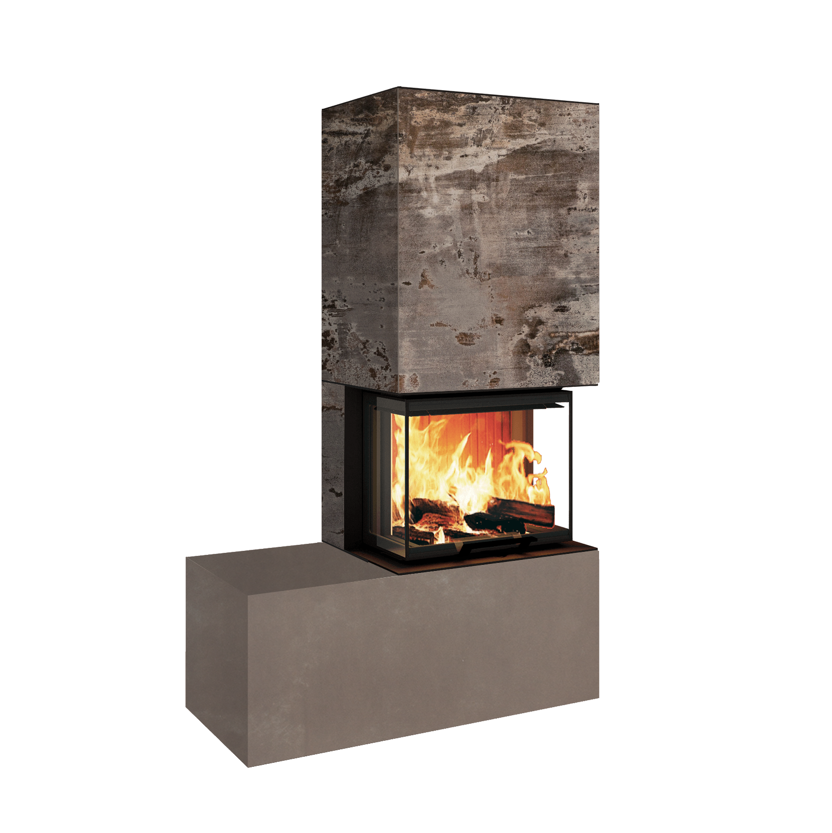 Neocube P13 FLR - Keramik Oberteil Trilium Tabla FF, Unterteil Barro, Bank links