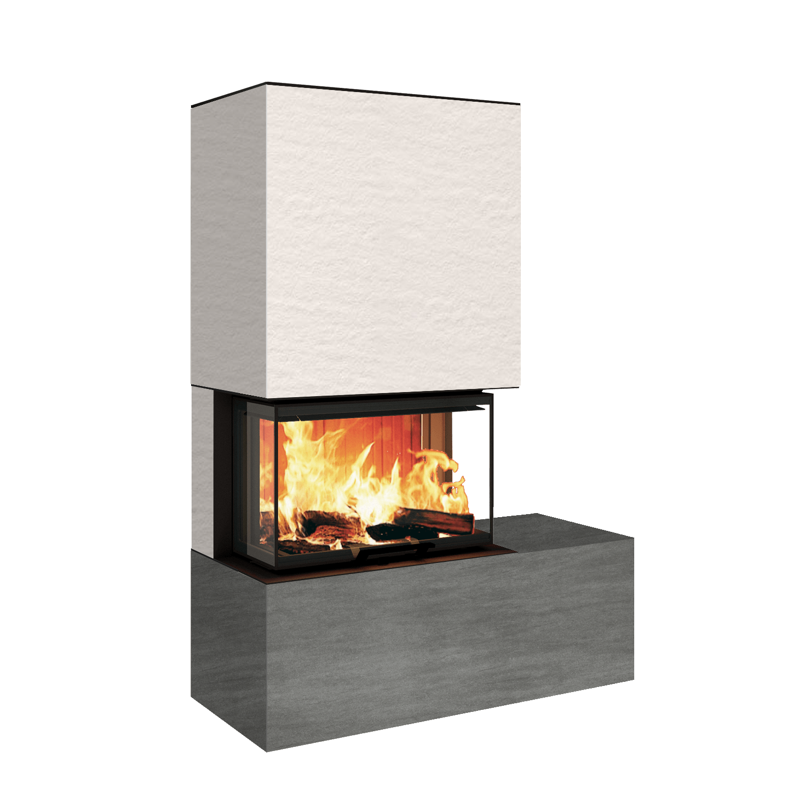 Neocube P22 - Keramik Oberteil Bianco Polare, Unterteil Basalt Grey satin FF, Bank rechts