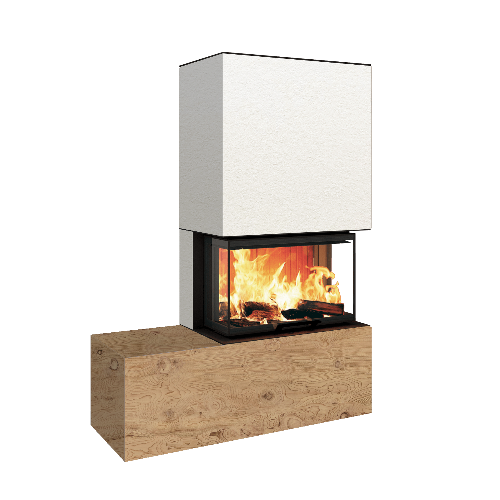 Neocube P23 - Keramik Oberteil und Unterteil Iron Corten Bank links