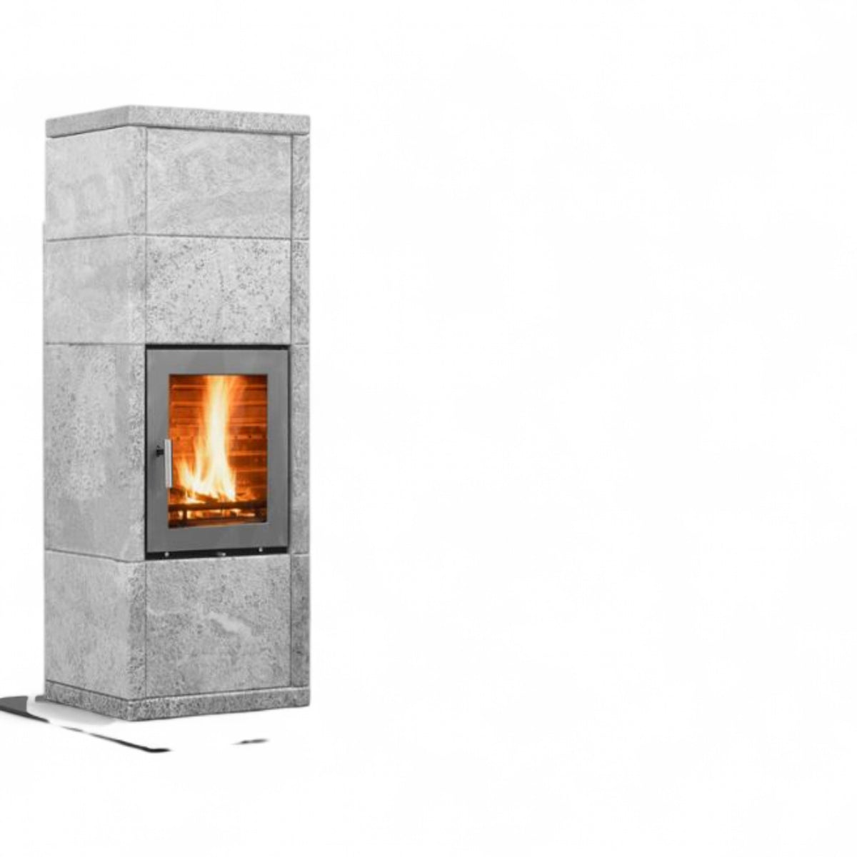 Norsk Kleber Kube 4 Speckstein Türe grau, Specksteinofen