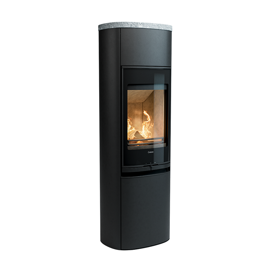 Contura 990 Style, Schwedenofen, Stahl, Glasfront, Speckstein, Schwarz
