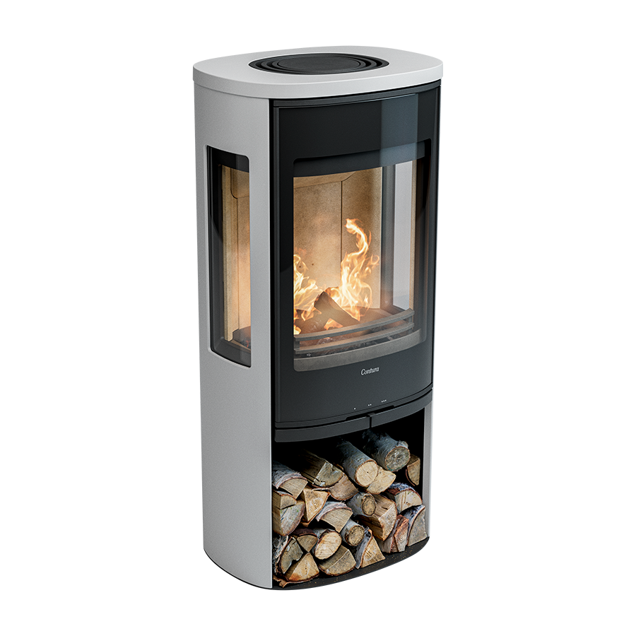 Contura 956G Style, Schwedenofen, Abdeckung aus Aluminium, weiss