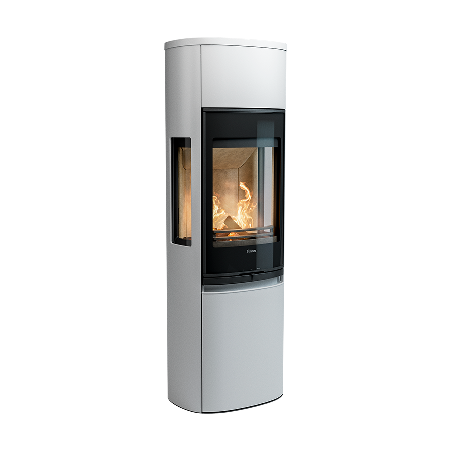 Contura 996 Style, Schwedenofen, Stahl, Glasfront, Aluminium, Weiss