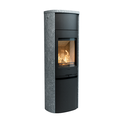 Contura 990 Style, Schwedenofen, Speckstein, Gusseisenfront, Serienmässig, Schwarz