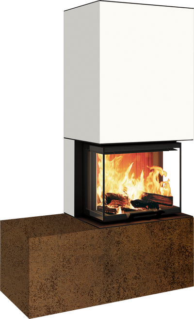 Neocube P13 FLR - Keramik Oberteil Phedra, Unterteil Nero Zimbabwe, Bank links