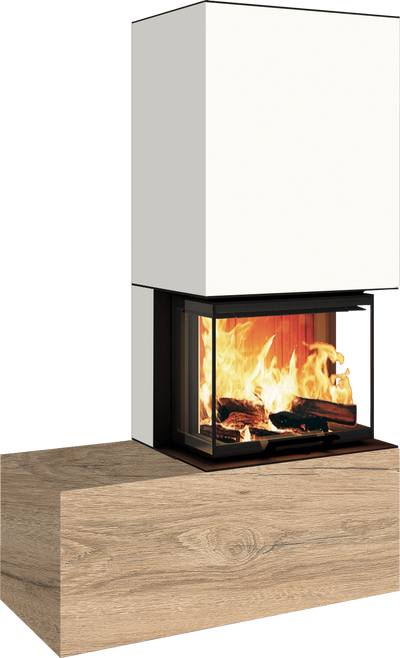 Neocube P13 FLR - Keramik Oberteil Phedra, Unterteil Nero Zimbabwe, Bank links