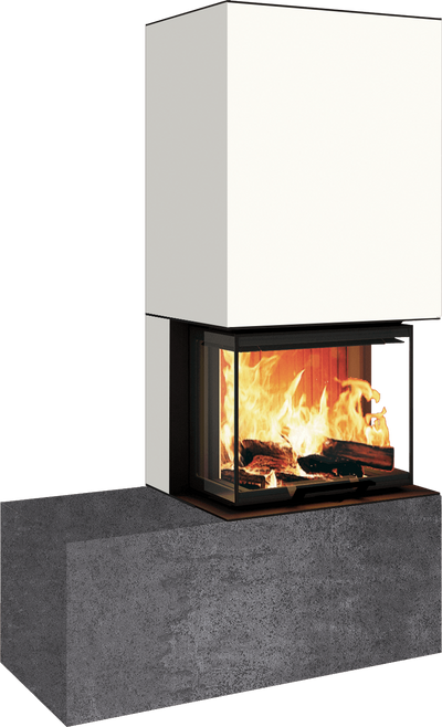 Neocube P13 FLR - Keramik Oberteil Phedra, Unterteil Nero Zimbabwe, Bank links