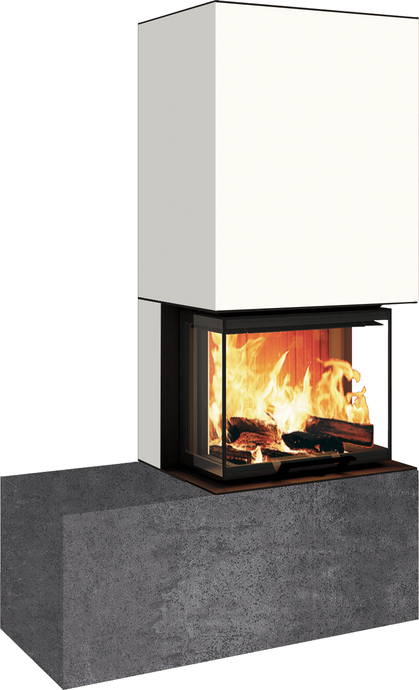 Neocube P13 FLR - Keramik Oberteil Phedra, Unterteil Nero Zimbabwe, Bank links