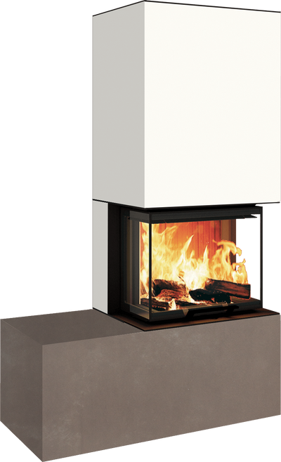 Neocube P13 FLR - Keramik Oberteil Phedra, Unterteil Nero Zimbabwe, Bank links