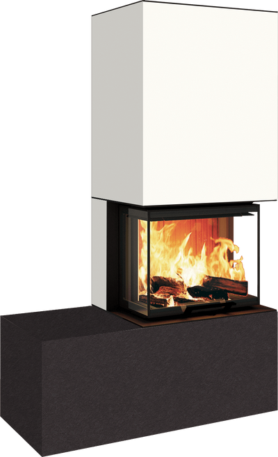 Neocube P13 FLR - Keramik Oberteil Phedra, Unterteil Nero Zimbabwe, Bank links