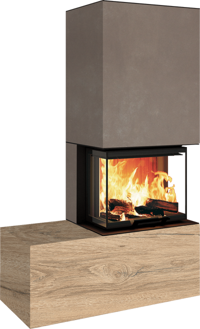 Neocube P13 FLR - Keramik Oberteil Phedra, Unterteil Nero Zimbabwe, Bank links