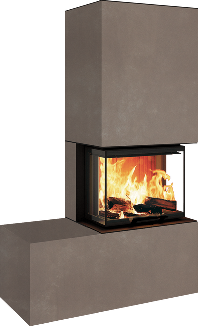 Neocube P13 FLR - Keramik Oberteil Phedra, Unterteil Nero Zimbabwe, Bank links