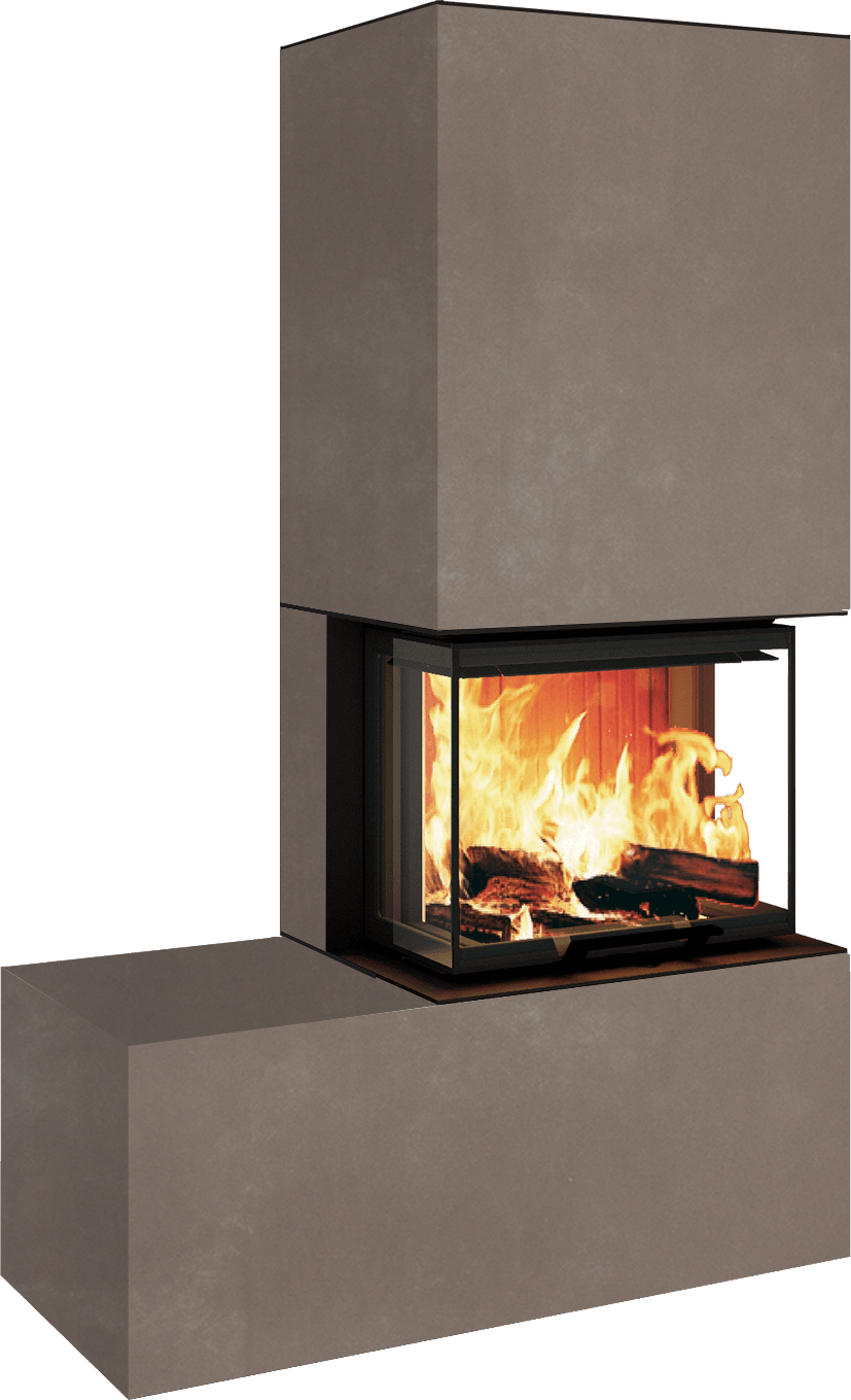 Neocube P13 FLR - Keramik Oberteil Phedra, Unterteil Nero Zimbabwe, Bank links