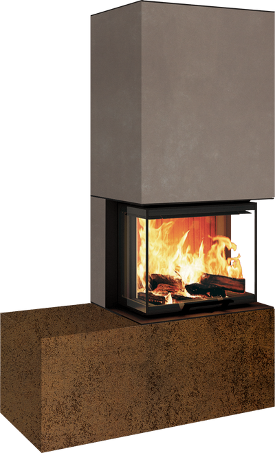 Neocube P13 FLR - Keramik Oberteil Phedra, Unterteil Nero Zimbabwe, Bank links