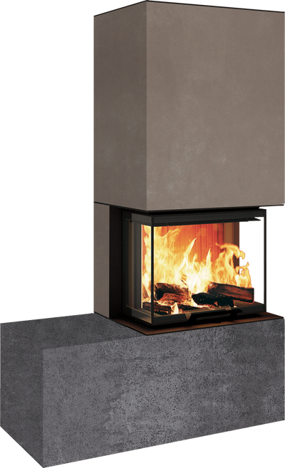 Neocube P13 FLR - Keramik Oberteil Phedra, Unterteil Nero Zimbabwe, Bank links