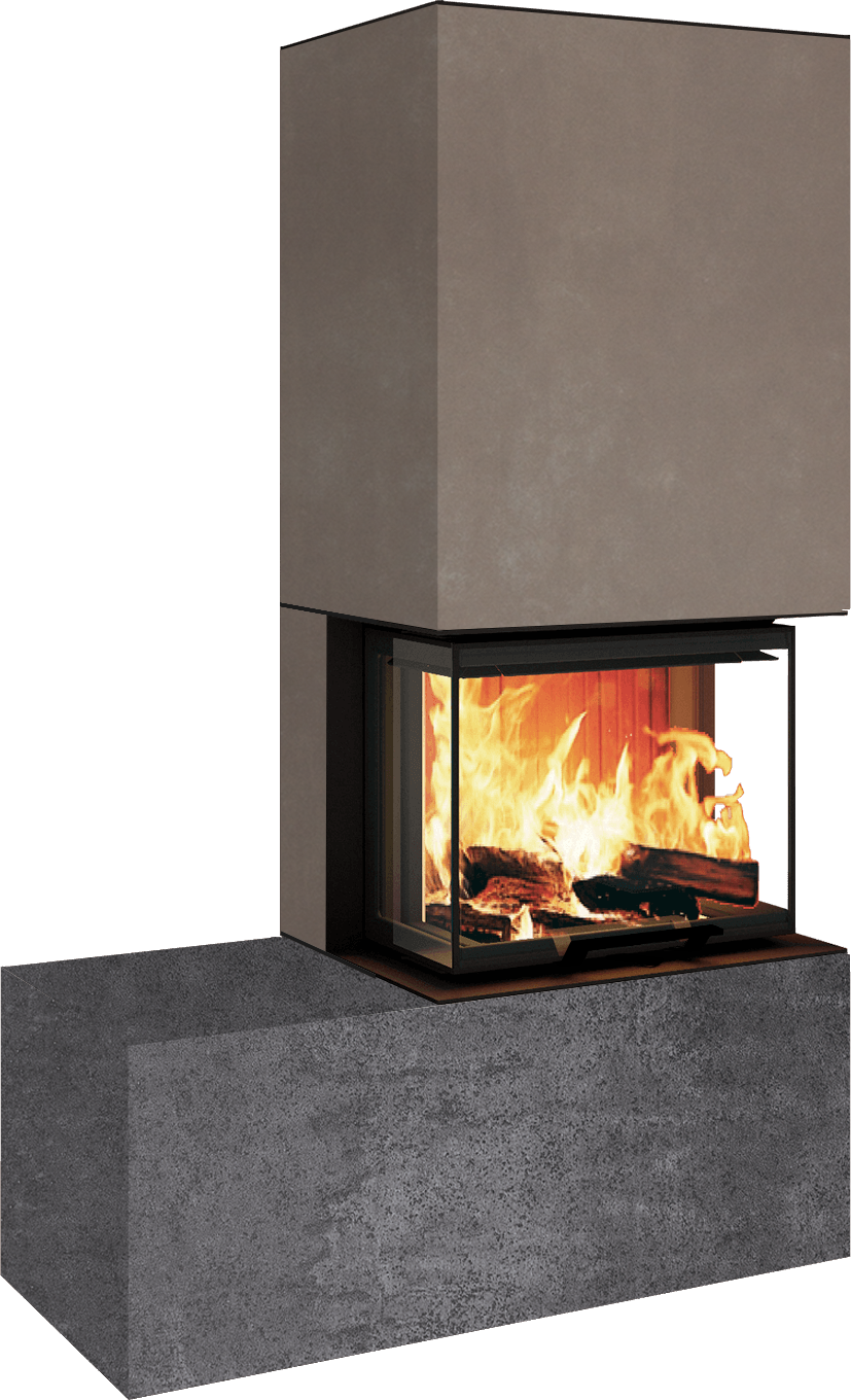 Neocube P13 FLR - Keramik Oberteil Phedra, Unterteil Nero Zimbabwe, Bank links