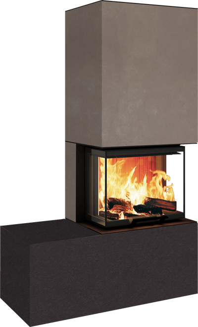 Neocube P13 FLR - Keramik Oberteil Phedra, Unterteil Nero Zimbabwe, Bank links