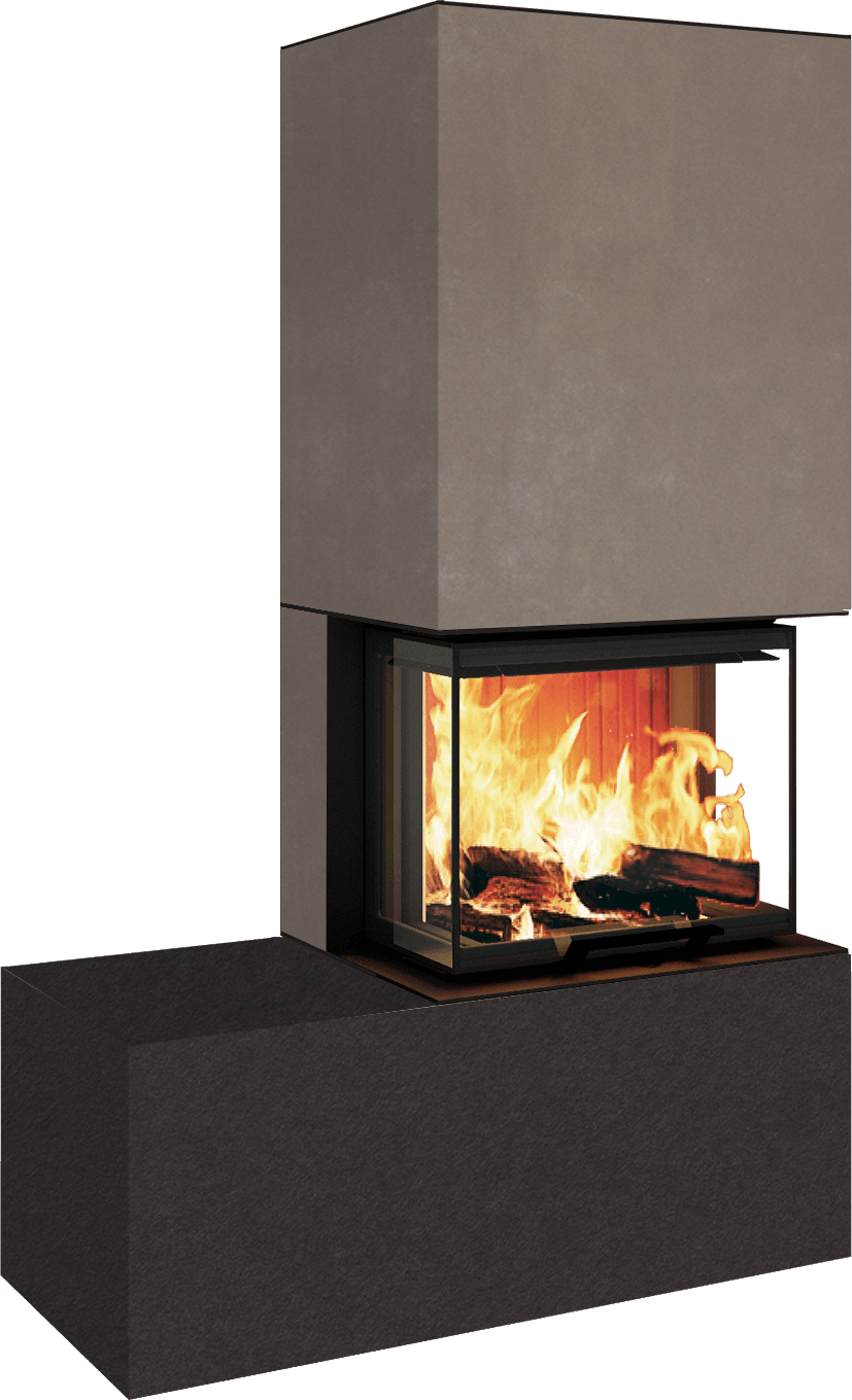 Neocube P13 FLR - Keramik Oberteil Phedra, Unterteil Nero Zimbabwe, Bank links