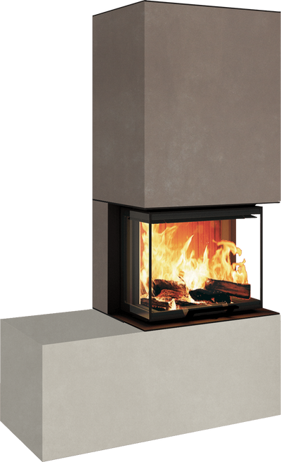 Neocube P13 FLR - Keramik Oberteil Phedra, Unterteil Nero Zimbabwe, Bank links