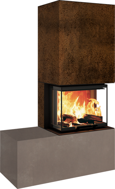 Neocube P13 FLR - Keramik Oberteil Phedra, Unterteil Nero Zimbabwe, Bank links