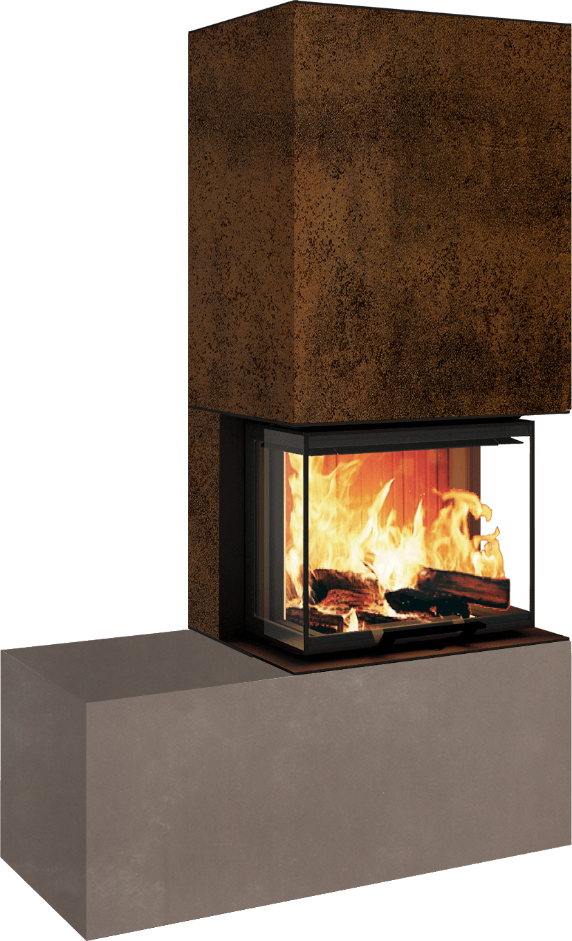 Neocube P13 FLR - Keramik Oberteil Phedra, Unterteil Nero Zimbabwe, Bank links