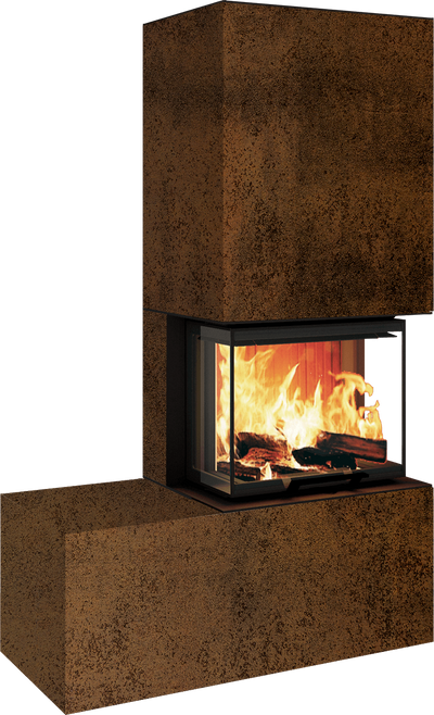 Neocube P13 FLR - Keramik Oberteil Phedra, Unterteil Nero Zimbabwe, Bank links