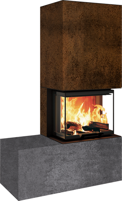 Neocube P13 FLR - Keramik Oberteil Phedra, Unterteil Nero Zimbabwe, Bank links