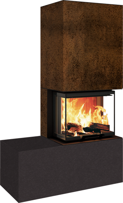 Neocube P13 FLR - Keramik Oberteil Phedra, Unterteil Nero Zimbabwe, Bank links