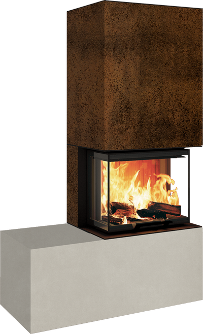 Neocube P13 FLR - Keramik Oberteil Phedra, Unterteil Nero Zimbabwe, Bank links