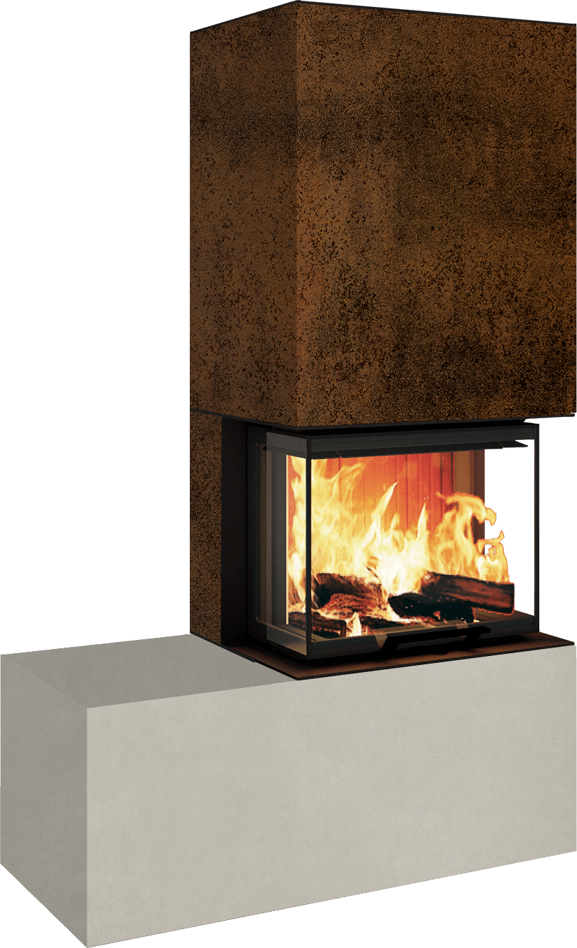 Neocube P13 FLR - Keramik Oberteil Phedra, Unterteil Nero Zimbabwe, Bank links