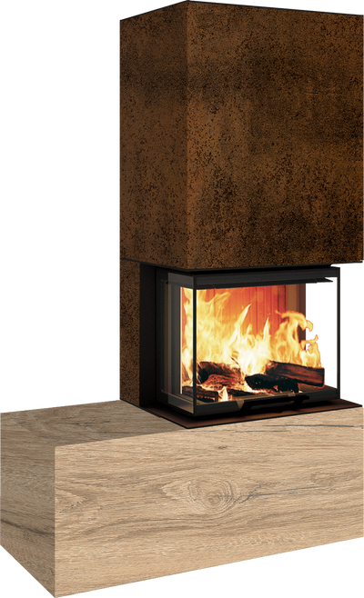 Neocube P13 FLR - Keramik Oberteil Phedra, Unterteil Nero Zimbabwe, Bank links