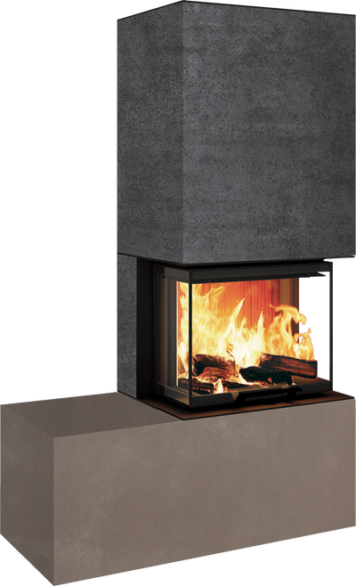 Neocube P13 FLR - Keramik Oberteil Phedra, Unterteil Nero Zimbabwe, Bank links