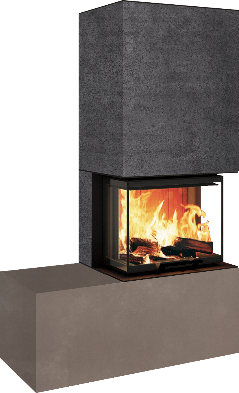 Neocube P13 FLR - Keramik Oberteil Phedra, Unterteil Nero Zimbabwe, Bank links