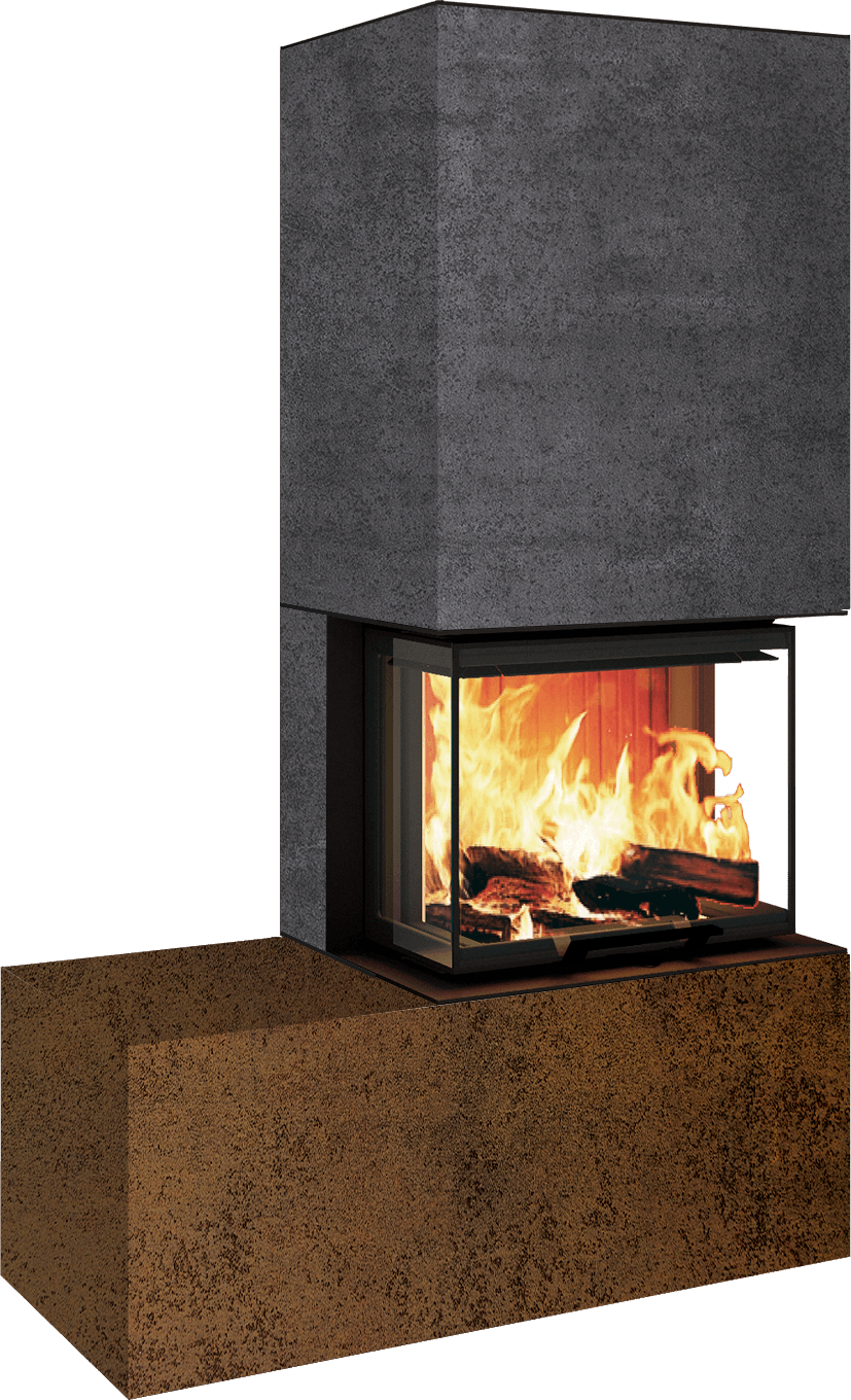 Neocube P13 FLR - Keramik Oberteil Phedra, Unterteil Nero Zimbabwe, Bank links