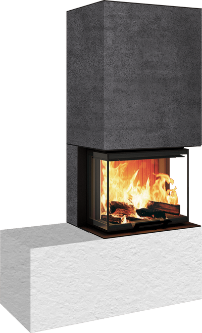 Neocube P13 FLR - Keramik Oberteil Phedra, Unterteil Nero Zimbabwe, Bank links