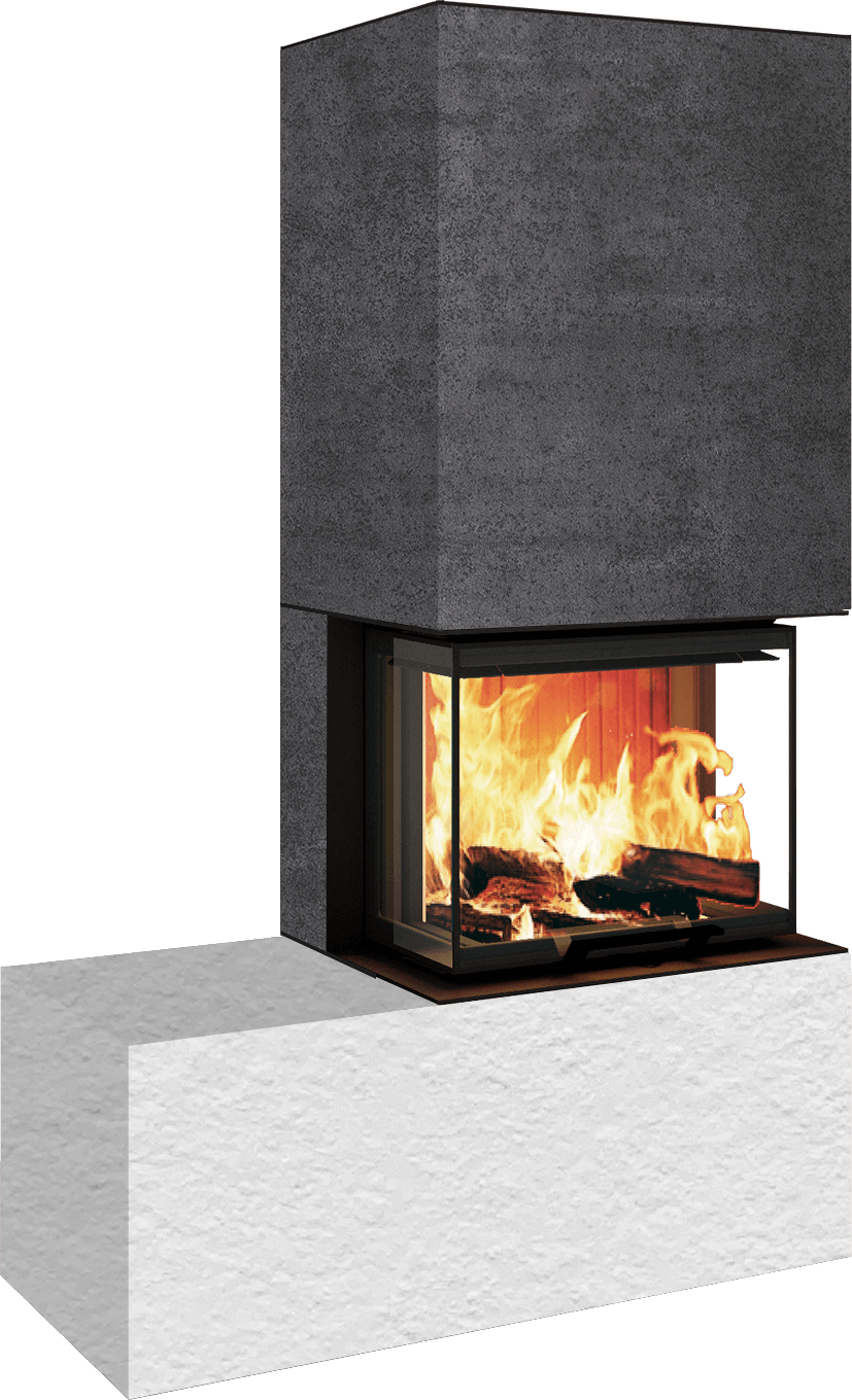 Neocube P13 FLR - Keramik Oberteil Phedra, Unterteil Nero Zimbabwe, Bank links