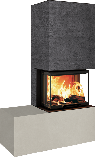 Neocube P13 FLR - Keramik Oberteil Phedra, Unterteil Nero Zimbabwe, Bank links
