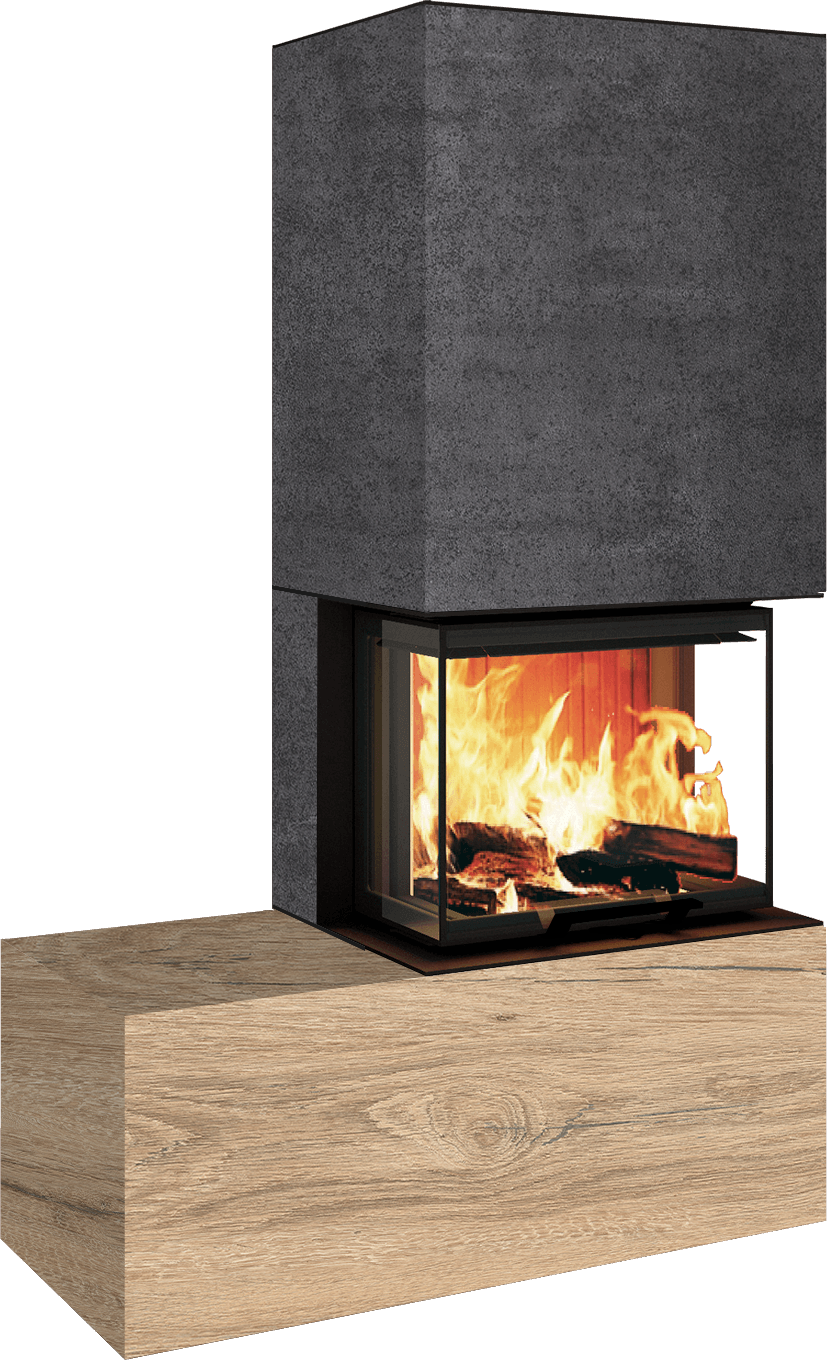 Neocube P13 FLR - Keramik Oberteil Phedra, Unterteil Nero Zimbabwe, Bank links
