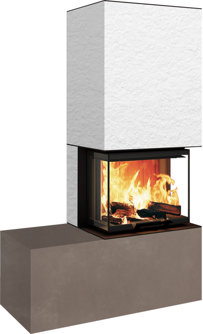 Neocube P13 FLR - Keramik Oberteil Phedra, Unterteil Nero Zimbabwe, Bank links